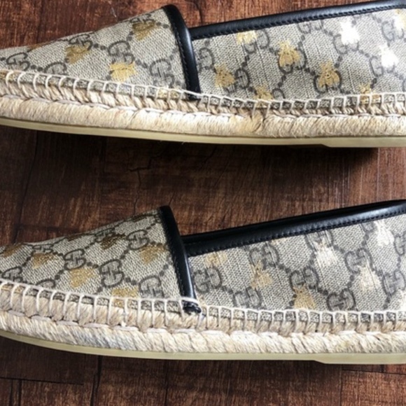 NEW Gucci GG Supreme Bees Espadrilles 37 - Picture 2 of 4